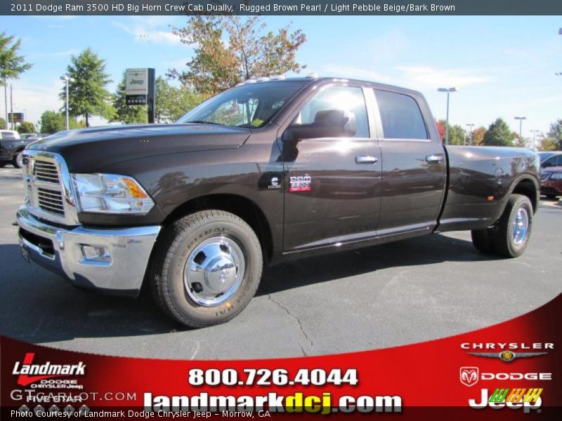 Rugged Brown Pearl / Light Pebble Beige/Bark Brown 2011 Dodge Ram 3500 HD Big Horn Crew Cab Dually