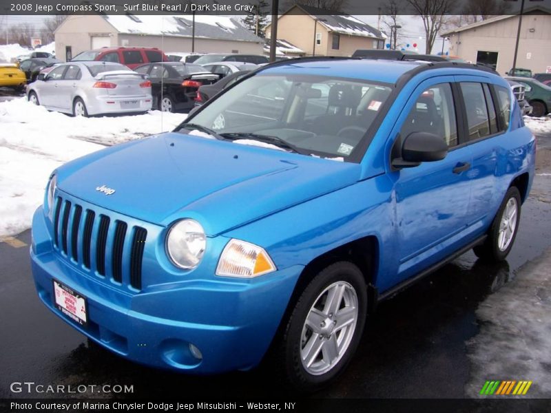 Surf Blue Pearl / Dark Slate Gray 2008 Jeep Compass Sport