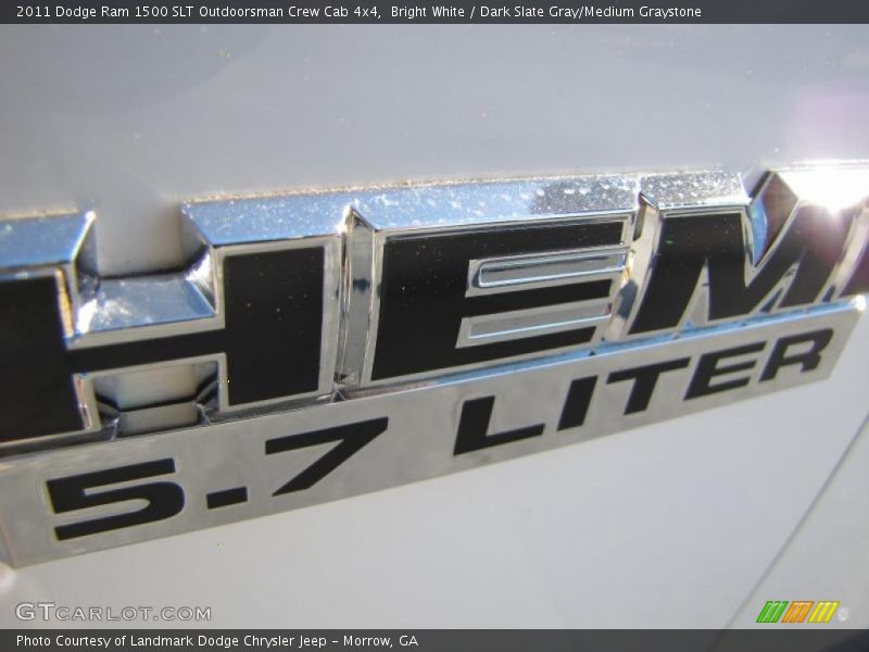 Bright White / Dark Slate Gray/Medium Graystone 2011 Dodge Ram 1500 SLT Outdoorsman Crew Cab 4x4