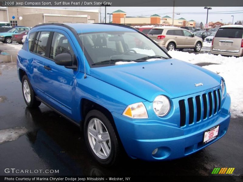 Surf Blue Pearl / Dark Slate Gray 2008 Jeep Compass Sport
