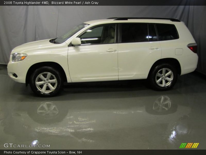 Blizzard White Pearl / Ash Gray 2008 Toyota Highlander 4WD
