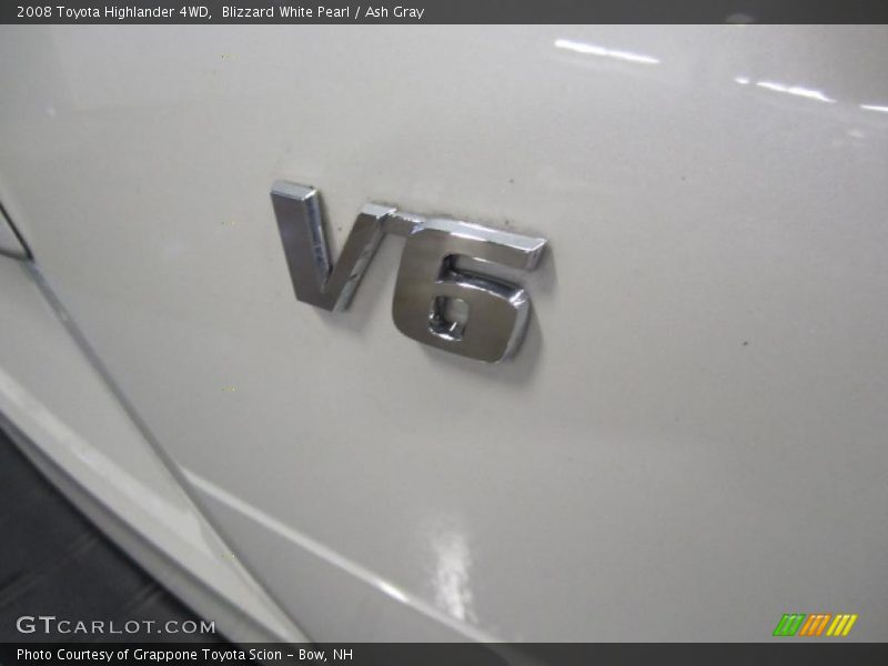 Blizzard White Pearl / Ash Gray 2008 Toyota Highlander 4WD