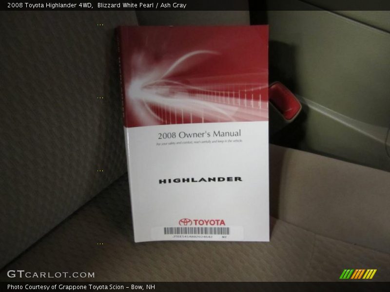 Blizzard White Pearl / Ash Gray 2008 Toyota Highlander 4WD