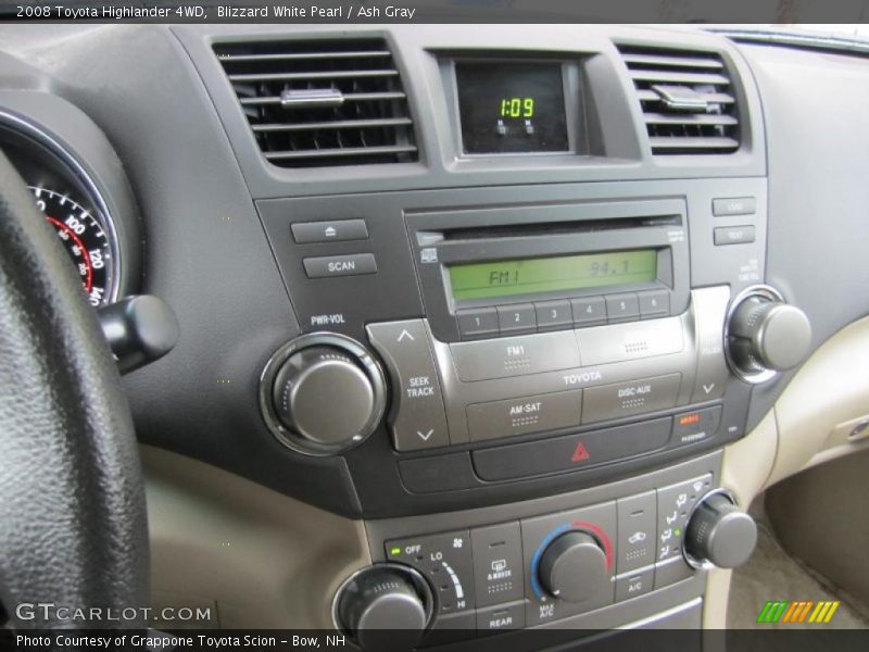 Blizzard White Pearl / Ash Gray 2008 Toyota Highlander 4WD
