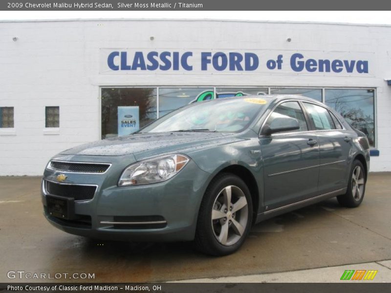 Silver Moss Metallic / Titanium 2009 Chevrolet Malibu Hybrid Sedan
