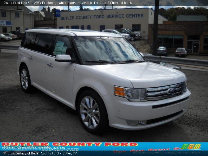 White Platinum Metallic Tri-Coat / Charcoal Black 2011 Ford Flex SEL AWD EcoBoost