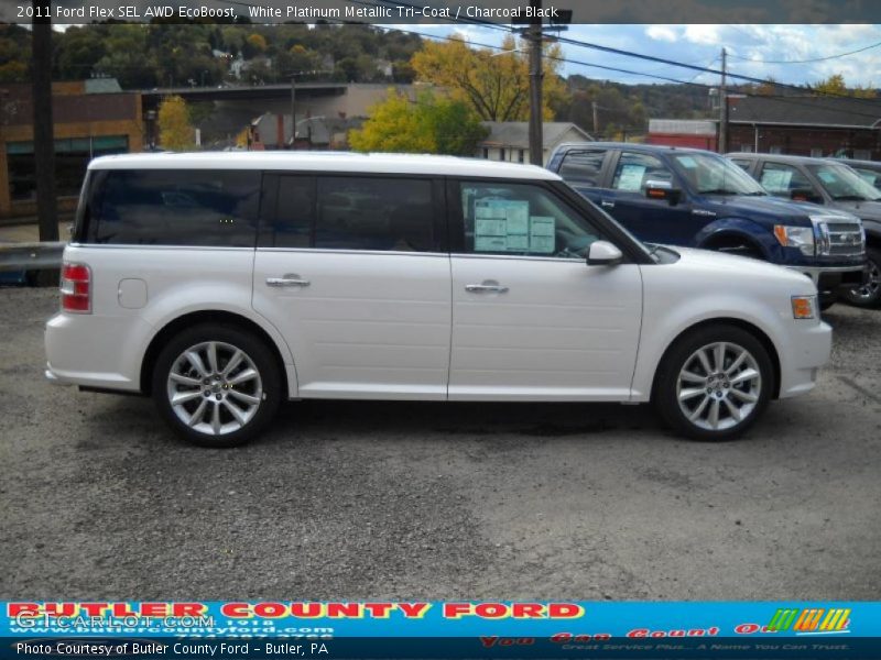 White Platinum Metallic Tri-Coat / Charcoal Black 2011 Ford Flex SEL AWD EcoBoost