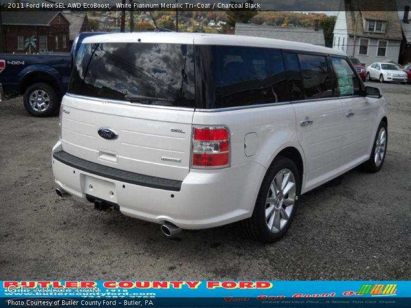 White Platinum Metallic Tri-Coat / Charcoal Black 2011 Ford Flex SEL AWD EcoBoost