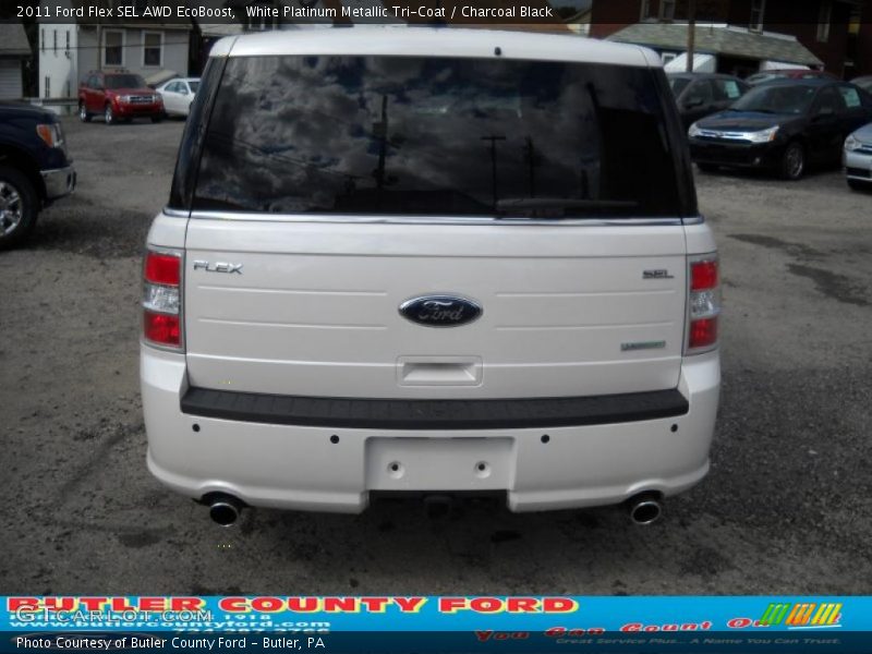 White Platinum Metallic Tri-Coat / Charcoal Black 2011 Ford Flex SEL AWD EcoBoost