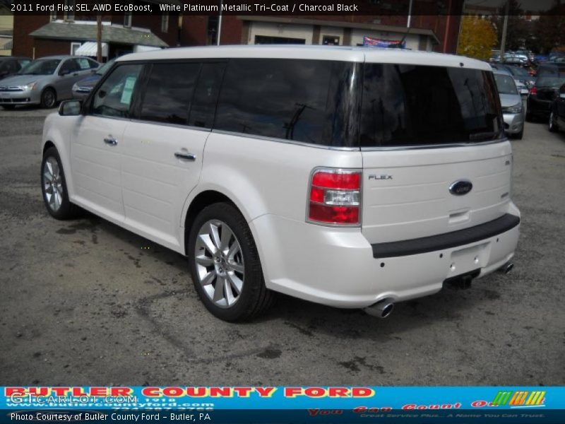 White Platinum Metallic Tri-Coat / Charcoal Black 2011 Ford Flex SEL AWD EcoBoost