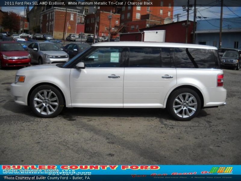 White Platinum Metallic Tri-Coat / Charcoal Black 2011 Ford Flex SEL AWD EcoBoost