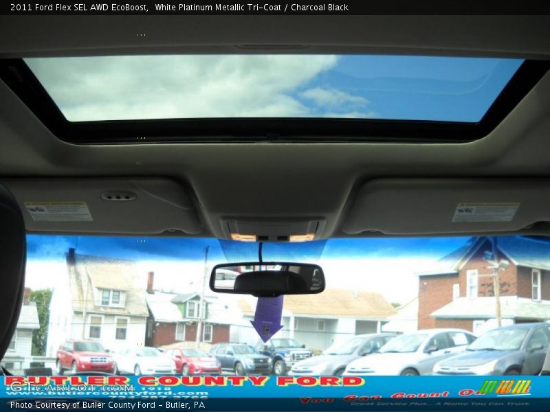White Platinum Metallic Tri-Coat / Charcoal Black 2011 Ford Flex SEL AWD EcoBoost
