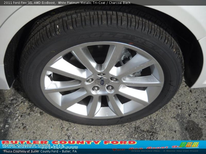 White Platinum Metallic Tri-Coat / Charcoal Black 2011 Ford Flex SEL AWD EcoBoost