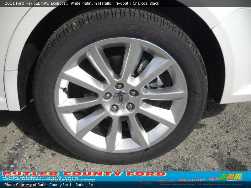 White Platinum Metallic Tri-Coat / Charcoal Black 2011 Ford Flex SEL AWD EcoBoost
