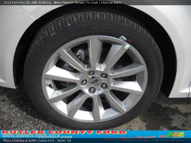 White Platinum Metallic Tri-Coat / Charcoal Black 2011 Ford Flex SEL AWD EcoBoost