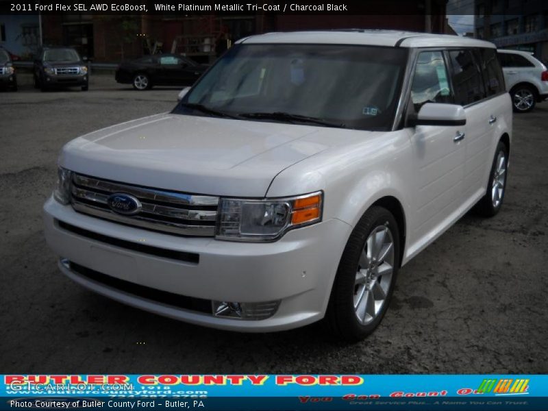 White Platinum Metallic Tri-Coat / Charcoal Black 2011 Ford Flex SEL AWD EcoBoost