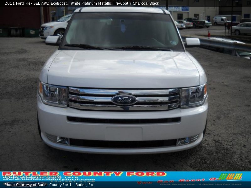 White Platinum Metallic Tri-Coat / Charcoal Black 2011 Ford Flex SEL AWD EcoBoost