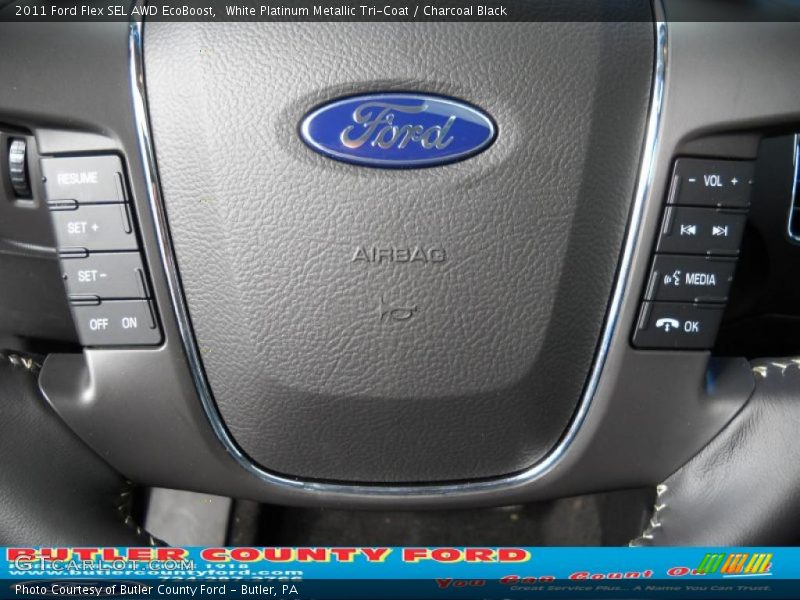 White Platinum Metallic Tri-Coat / Charcoal Black 2011 Ford Flex SEL AWD EcoBoost