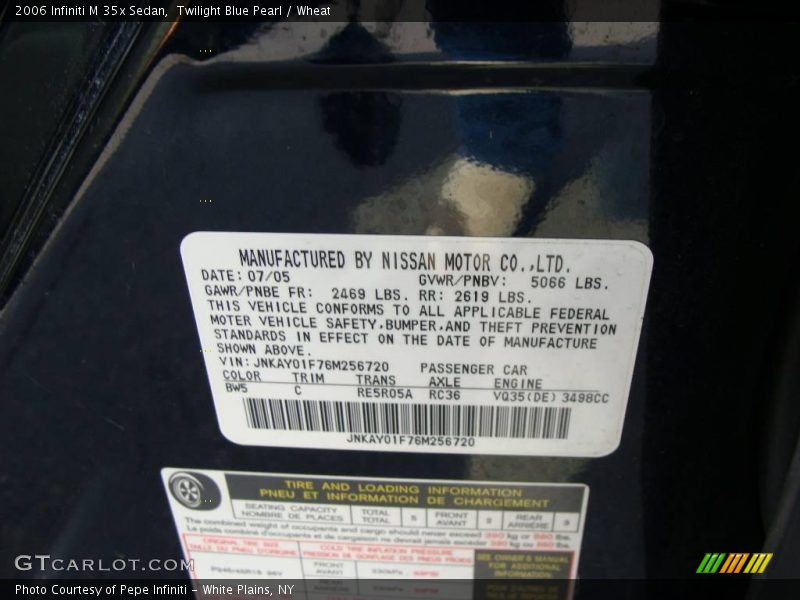 Twilight Blue Pearl / Wheat 2006 Infiniti M 35x Sedan