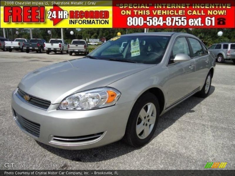 Silverstone Metallic / Gray 2008 Chevrolet Impala LS