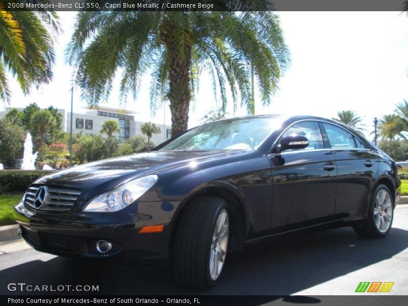 Capri Blue Metallic / Cashmere Beige 2008 Mercedes-Benz CLS 550
