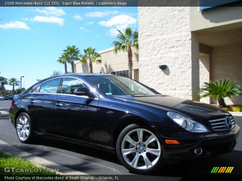 Capri Blue Metallic / Cashmere Beige 2008 Mercedes-Benz CLS 550