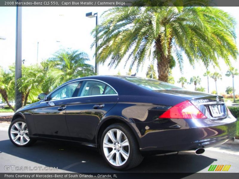 Capri Blue Metallic / Cashmere Beige 2008 Mercedes-Benz CLS 550