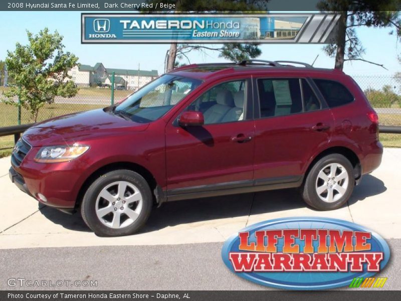 Dark Cherry Red / Beige 2008 Hyundai Santa Fe Limited