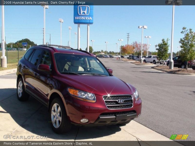 Dark Cherry Red / Beige 2008 Hyundai Santa Fe Limited