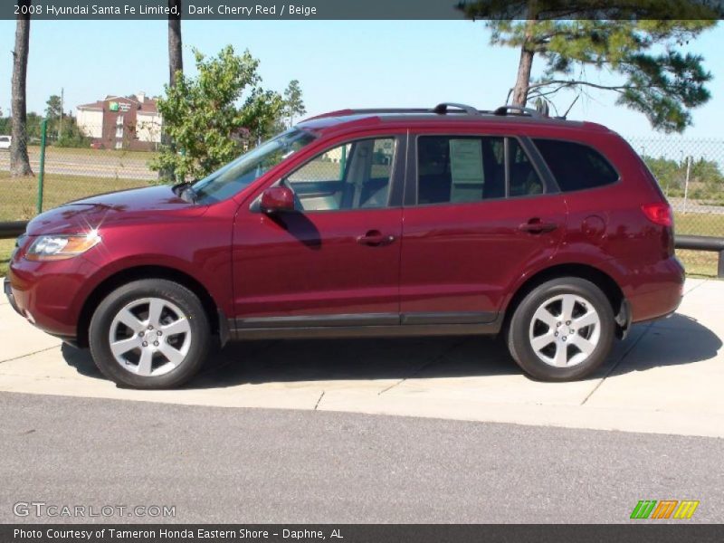 Dark Cherry Red / Beige 2008 Hyundai Santa Fe Limited