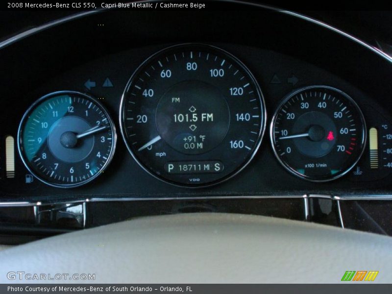 Capri Blue Metallic / Cashmere Beige 2008 Mercedes-Benz CLS 550