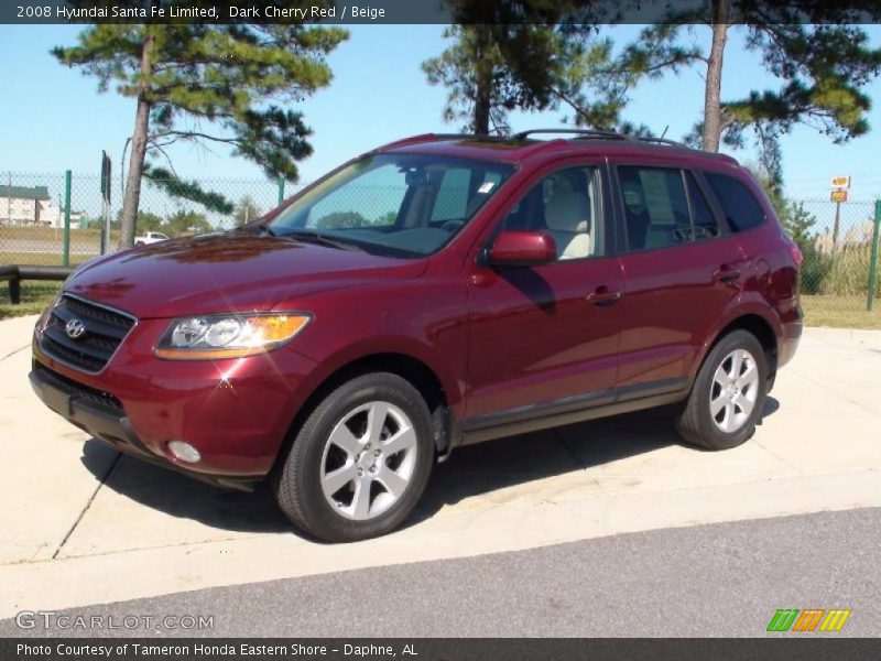 Dark Cherry Red / Beige 2008 Hyundai Santa Fe Limited