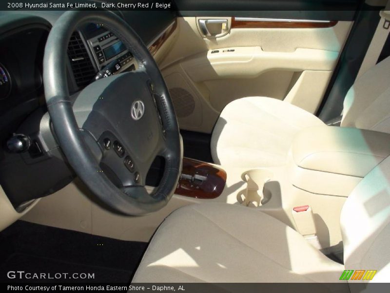 Dark Cherry Red / Beige 2008 Hyundai Santa Fe Limited