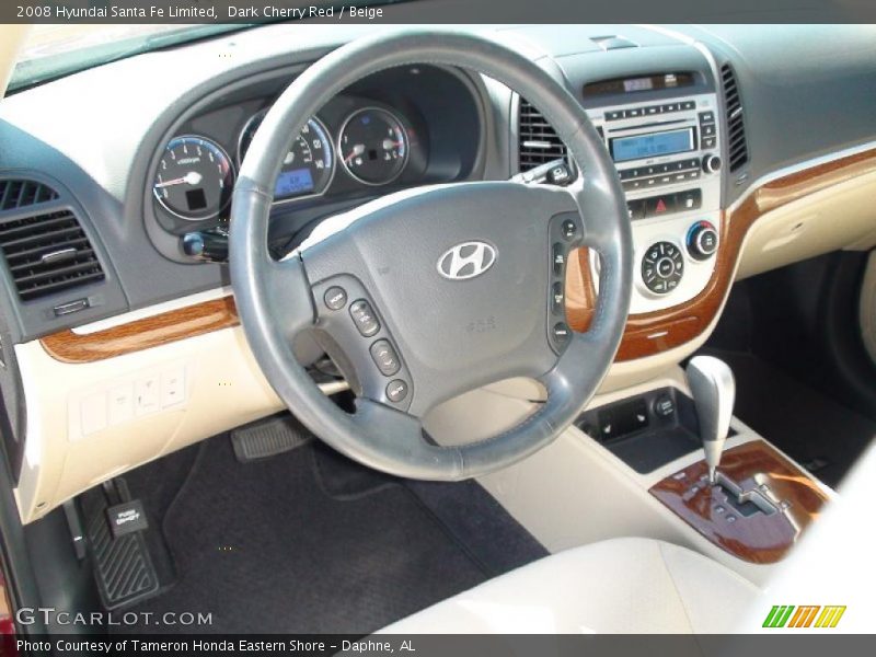 Dark Cherry Red / Beige 2008 Hyundai Santa Fe Limited