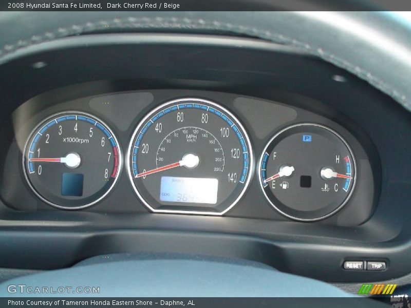 Dark Cherry Red / Beige 2008 Hyundai Santa Fe Limited