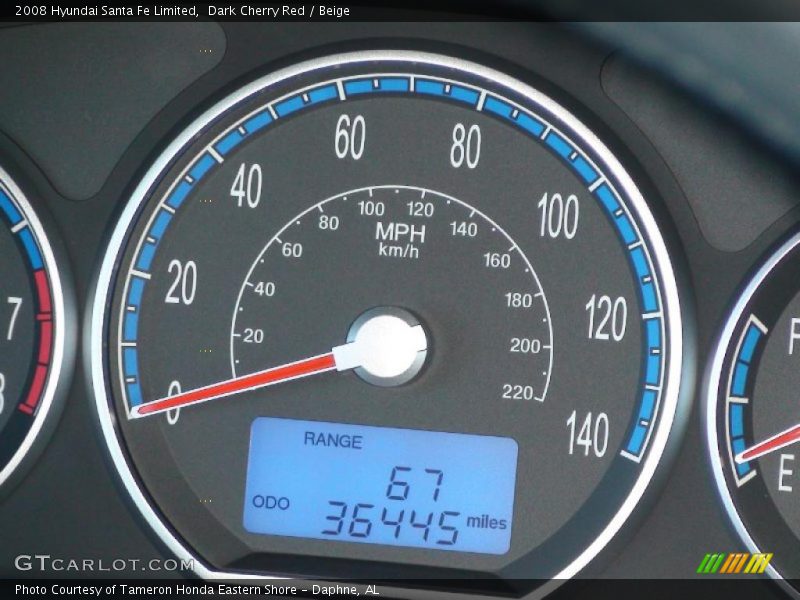 Dark Cherry Red / Beige 2008 Hyundai Santa Fe Limited