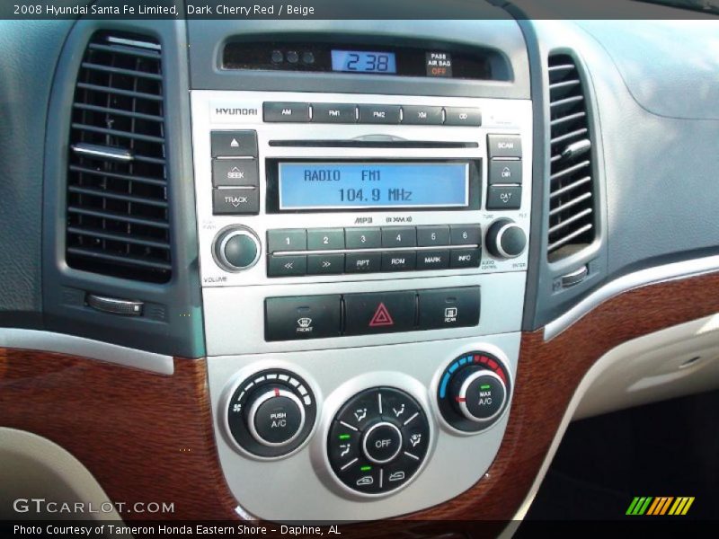 Dark Cherry Red / Beige 2008 Hyundai Santa Fe Limited