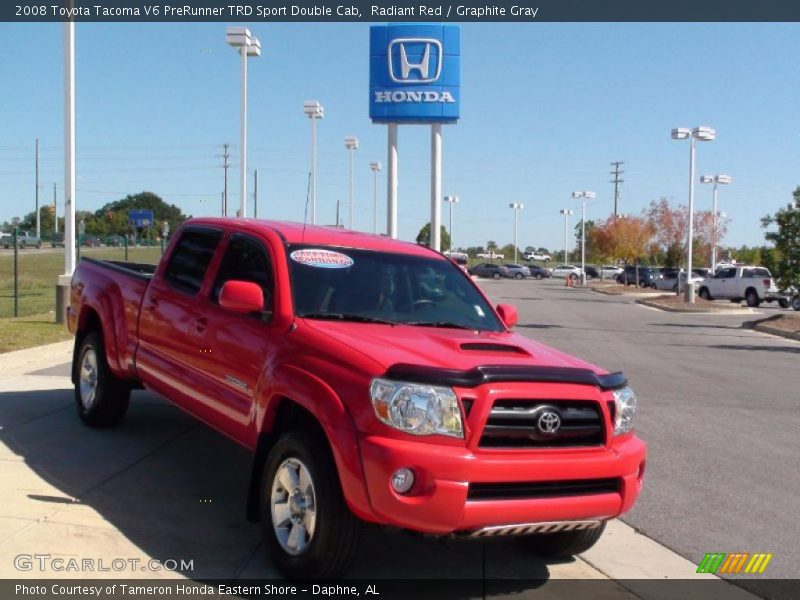 Radiant Red / Graphite Gray 2008 Toyota Tacoma V6 PreRunner TRD Sport Double Cab