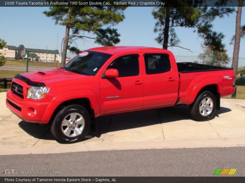 Radiant Red / Graphite Gray 2008 Toyota Tacoma V6 PreRunner TRD Sport Double Cab