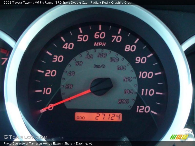 Radiant Red / Graphite Gray 2008 Toyota Tacoma V6 PreRunner TRD Sport Double Cab