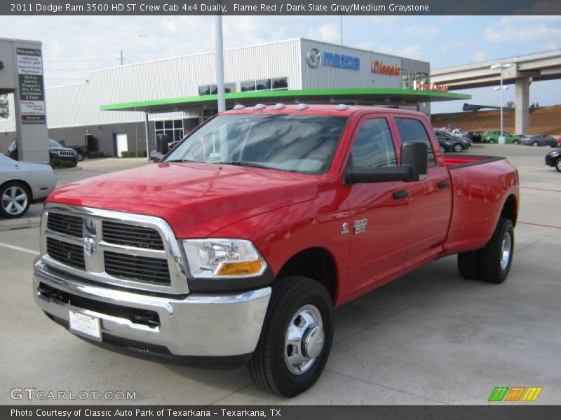 Flame Red / Dark Slate Gray/Medium Graystone 2011 Dodge Ram 3500 HD ST Crew Cab 4x4 Dually