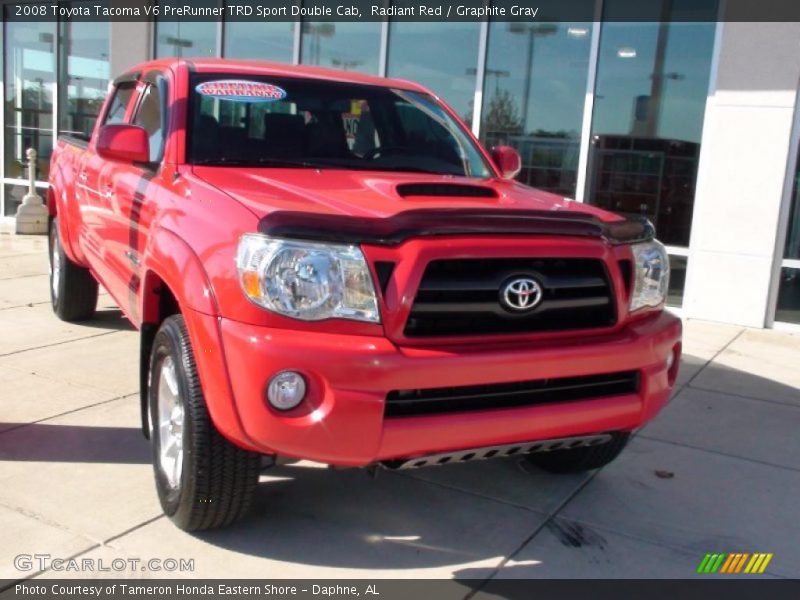 Radiant Red / Graphite Gray 2008 Toyota Tacoma V6 PreRunner TRD Sport Double Cab