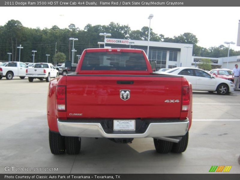 Flame Red / Dark Slate Gray/Medium Graystone 2011 Dodge Ram 3500 HD ST Crew Cab 4x4 Dually