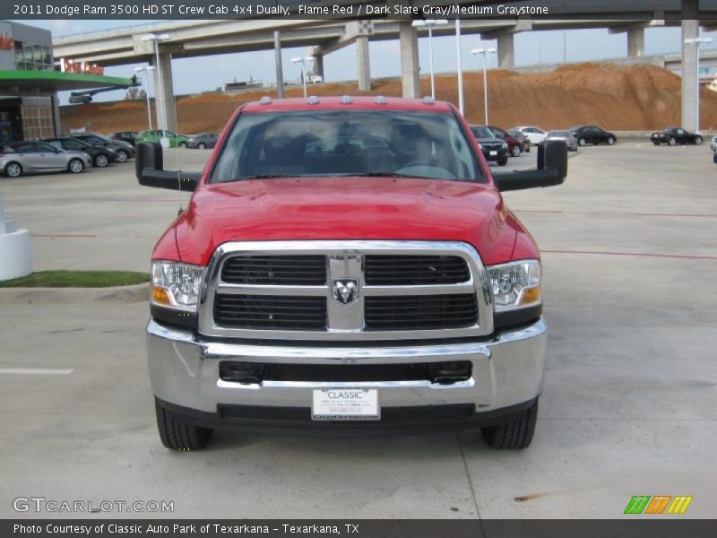 Flame Red / Dark Slate Gray/Medium Graystone 2011 Dodge Ram 3500 HD ST Crew Cab 4x4 Dually
