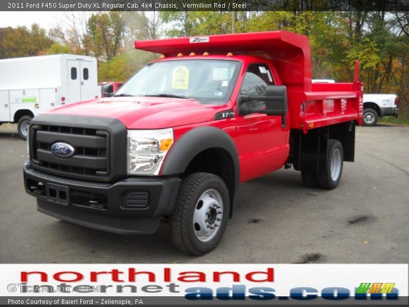 Vermillion Red / Steel 2011 Ford F450 Super Duty XL Regular Cab 4x4 Chassis