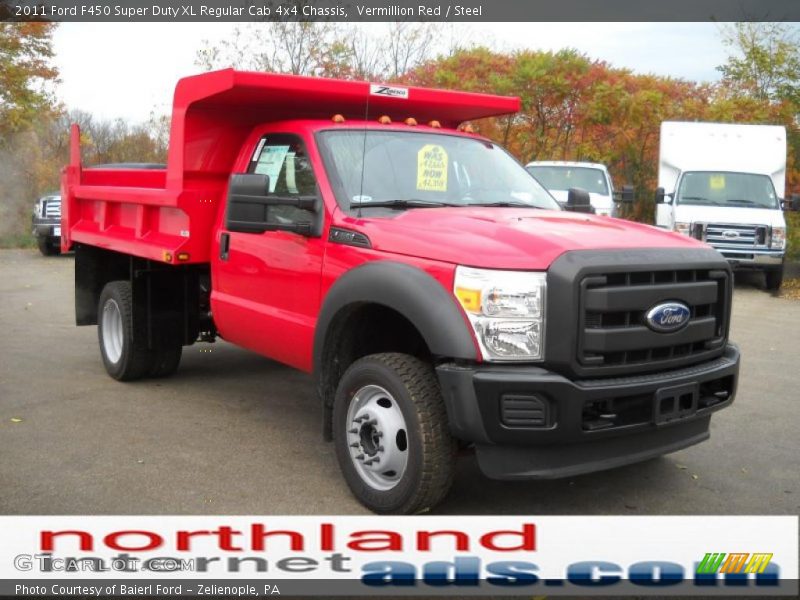 Vermillion Red / Steel 2011 Ford F450 Super Duty XL Regular Cab 4x4 Chassis