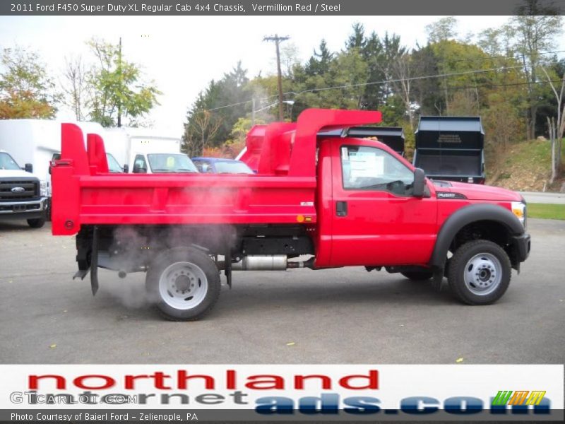 Vermillion Red / Steel 2011 Ford F450 Super Duty XL Regular Cab 4x4 Chassis