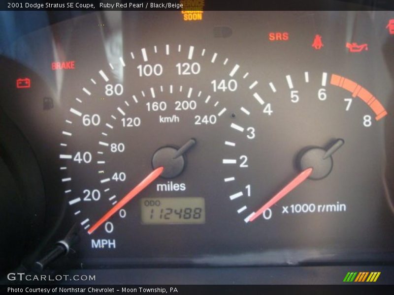  2001 Stratus SE Coupe SE Coupe Gauges