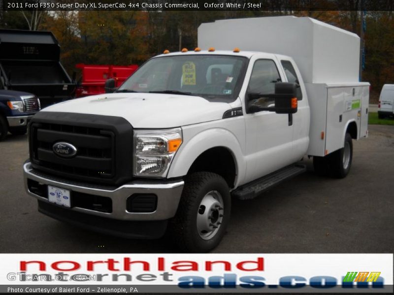 Oxford White / Steel 2011 Ford F350 Super Duty XL SuperCab 4x4 Chassis Commercial