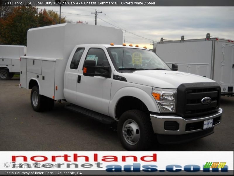 Oxford White / Steel 2011 Ford F350 Super Duty XL SuperCab 4x4 Chassis Commercial